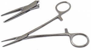 Зажим кровоостанавливающий типа Москит прямой полированный, 160 мм, З-62-1т П